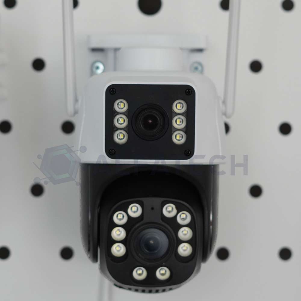 Външна Wifi камера за видеонаблюдение с два обектива 6MPx Dual Lense ...